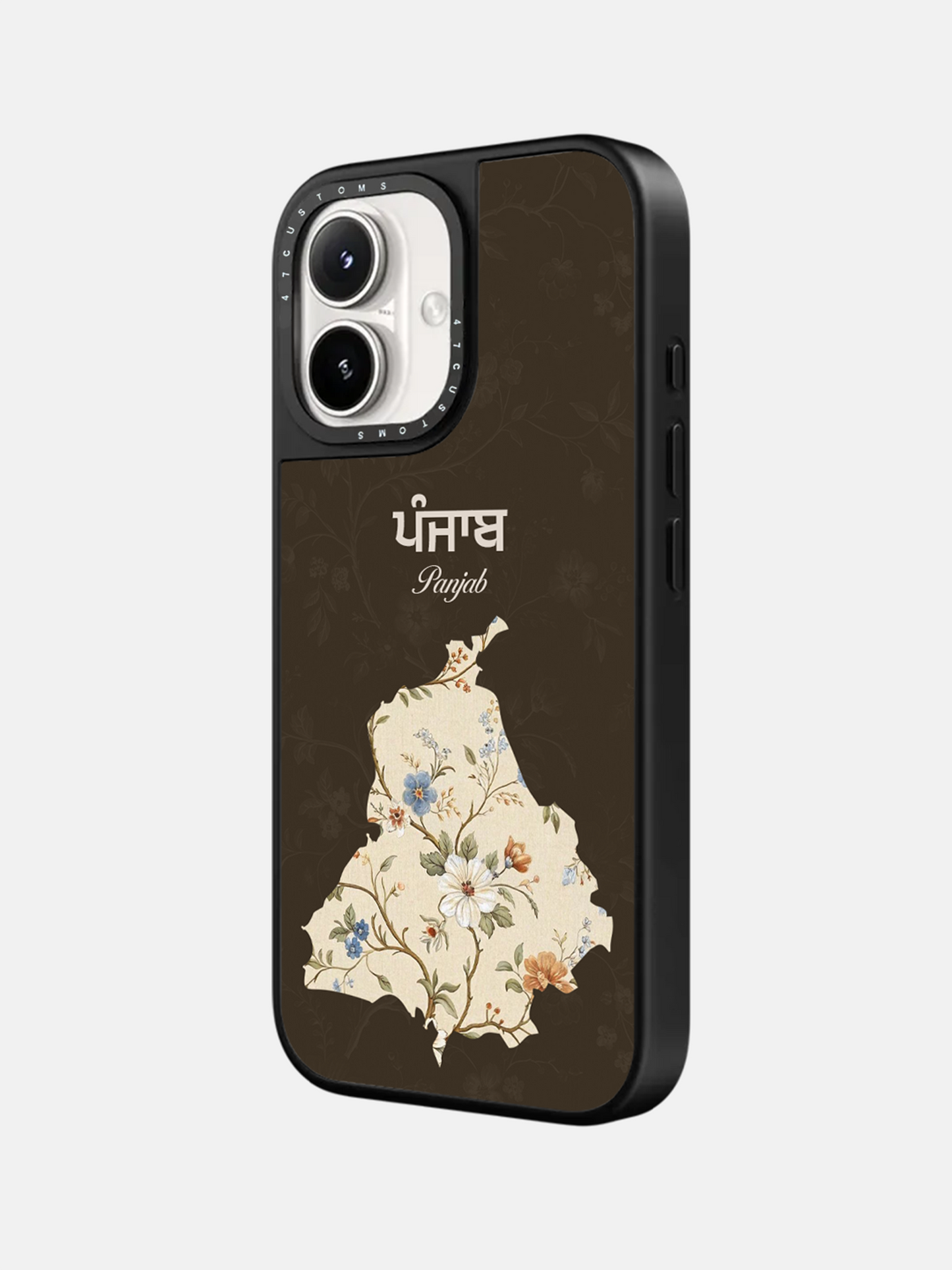 FLORAL PANJAB DARK GLASS CASE