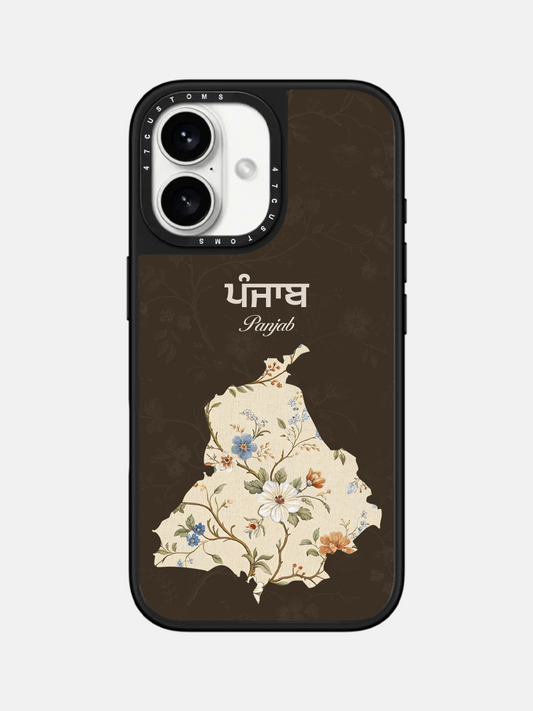FLORAL PANJAB DARK GLASS CASE